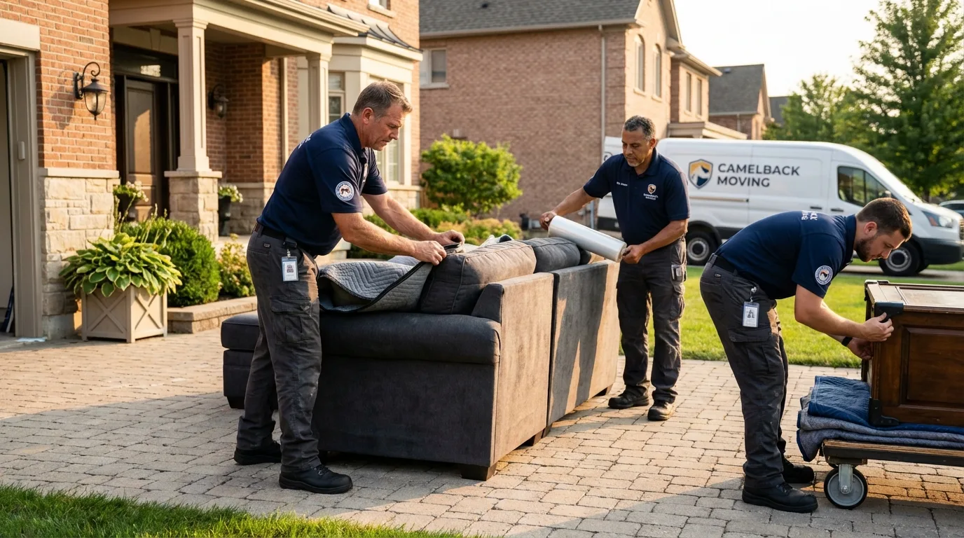 Large estate moving crew wrapping furniture in Sikeston, MO